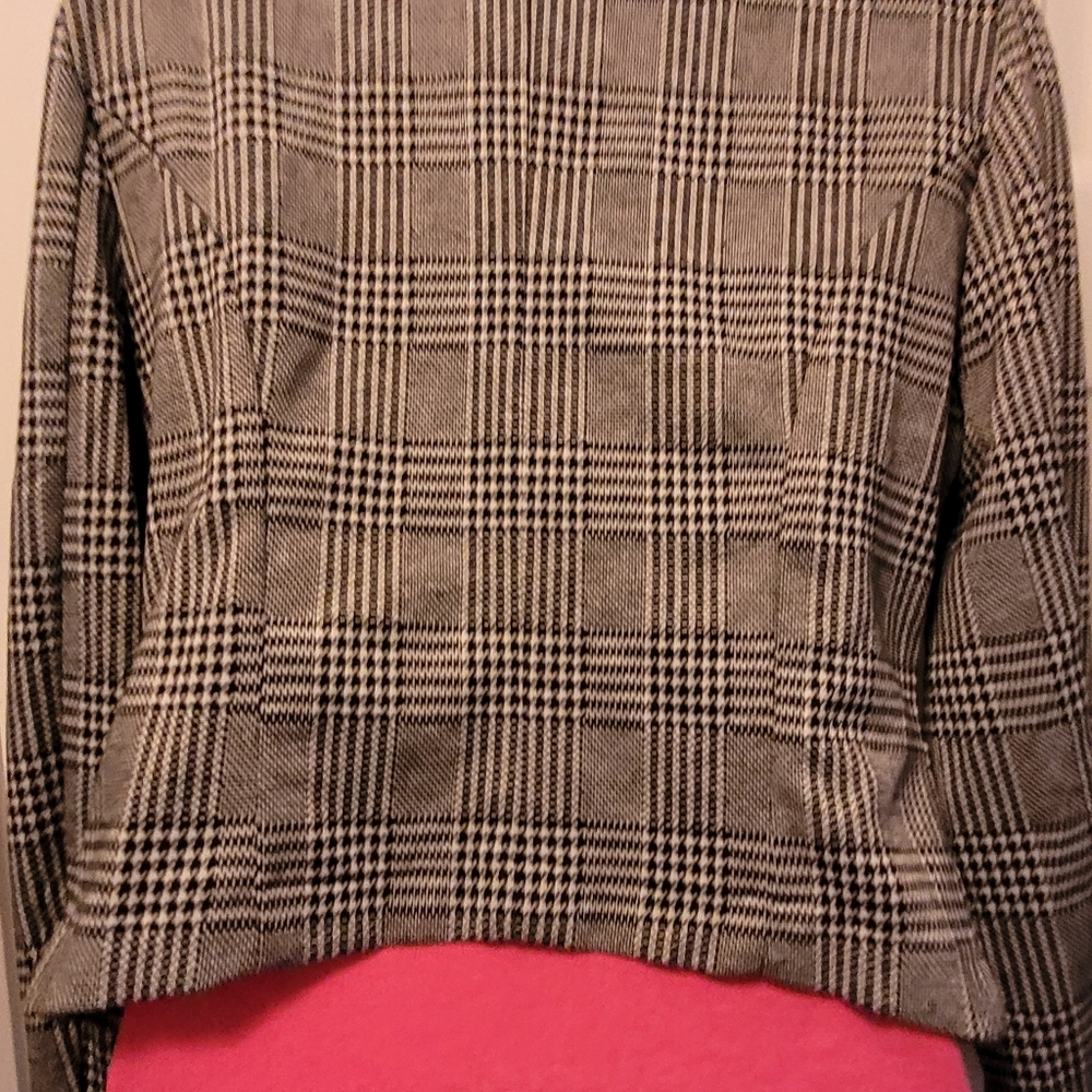 SO Black and White Plaid Pantsuit